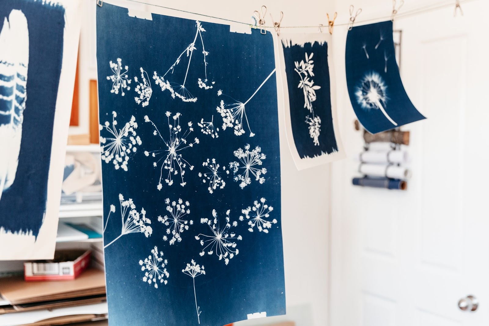 Cyanotype Print Hung Up